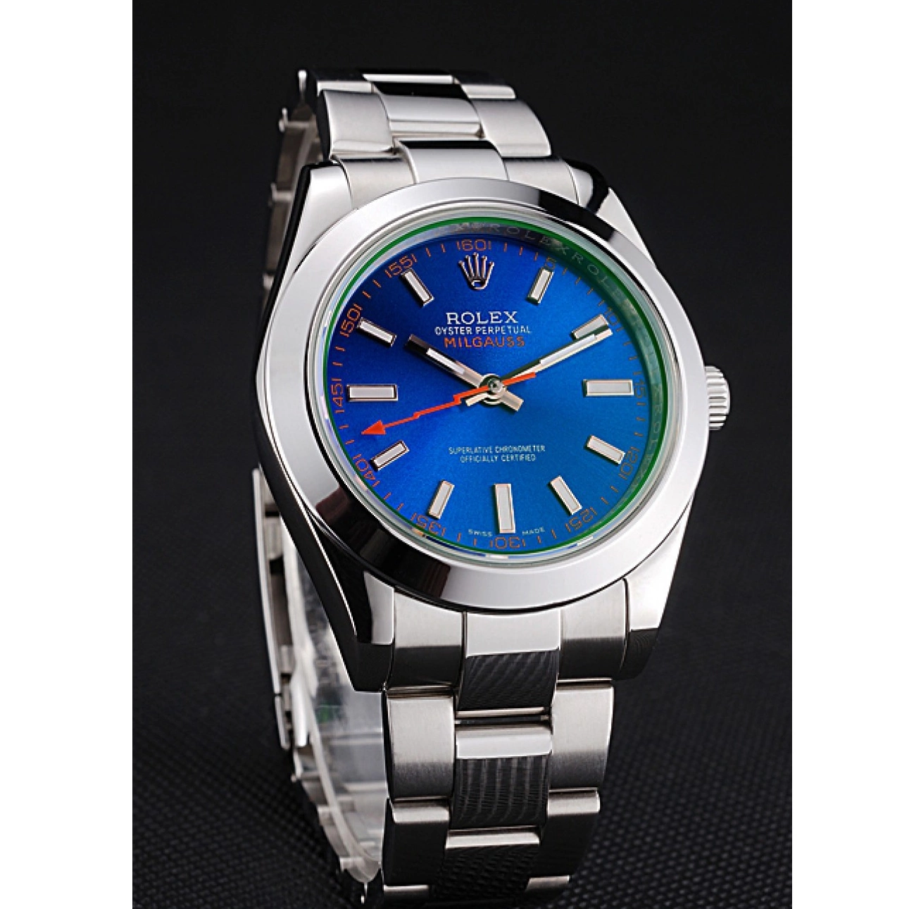 Aaa replica Blue And Bezel Stainless Rolex Steel Case 622838 Dial Milgauss 0801